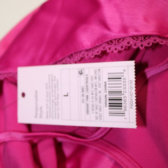 Wild Fable Vibrant Pink Lace Trim Slip Dress Large NWT Barbie 3/$25 - Picture 7 of 7